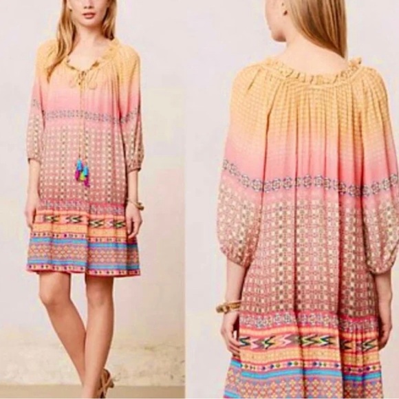 Beautiful Tanvi Kedia Printed Boho Dress XS - Picture 1 of 10
